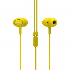 REMAX - Earphones With Microphone, In-Ear Headphones Stereo Headset With Enhanced Bass,Tangle-Free Cord Ear Buds 515 - Yellow